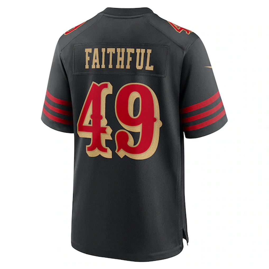 Qdoa SF.49ers #49 The Faithful Player Black Rivalries Collection Game Stitched Jerseys