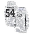 Qdoa SF.49ers #54 Fred Warner Player Arctic Camo Salute to Service Hoodies Stitched Jerseys