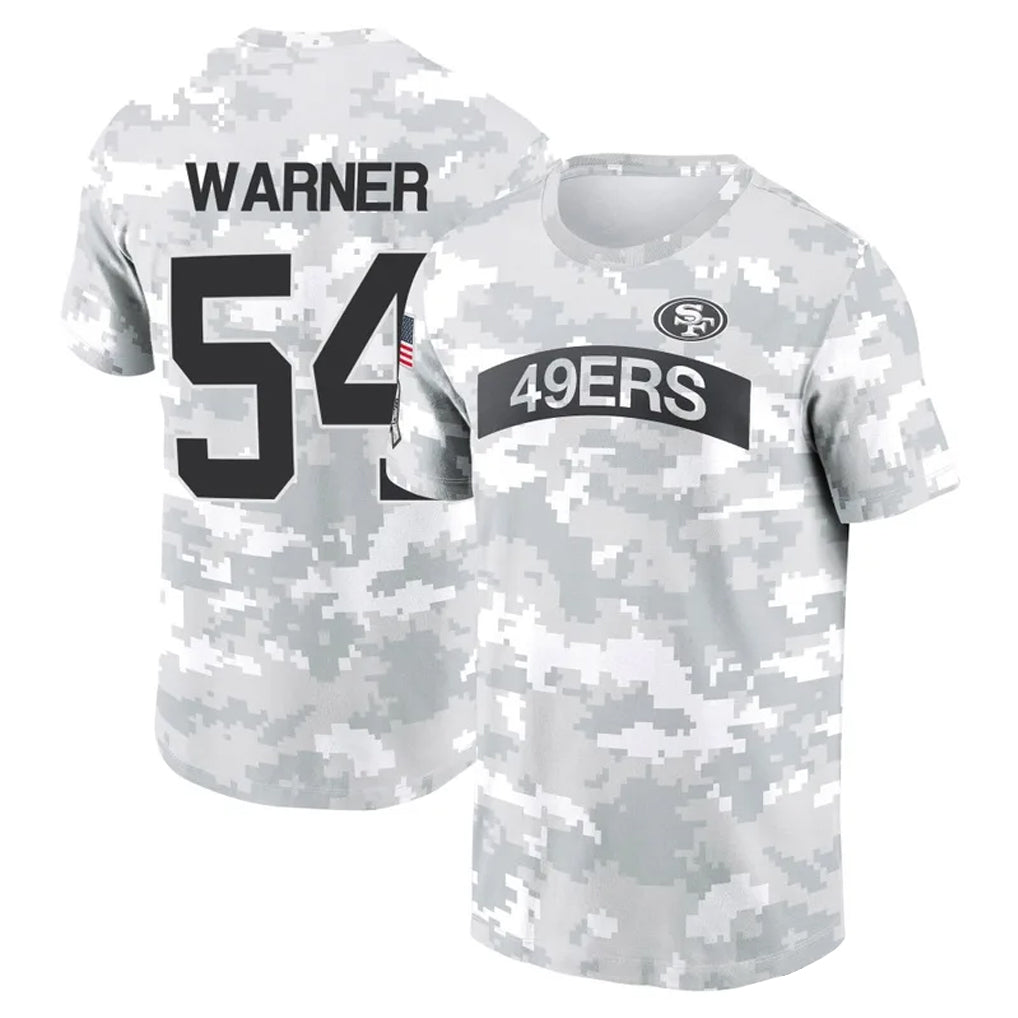 Qdoa SF.49ers #54 Fred Warner Player Salute to Service Hoodies & T-Shirts Stitched Jerseys