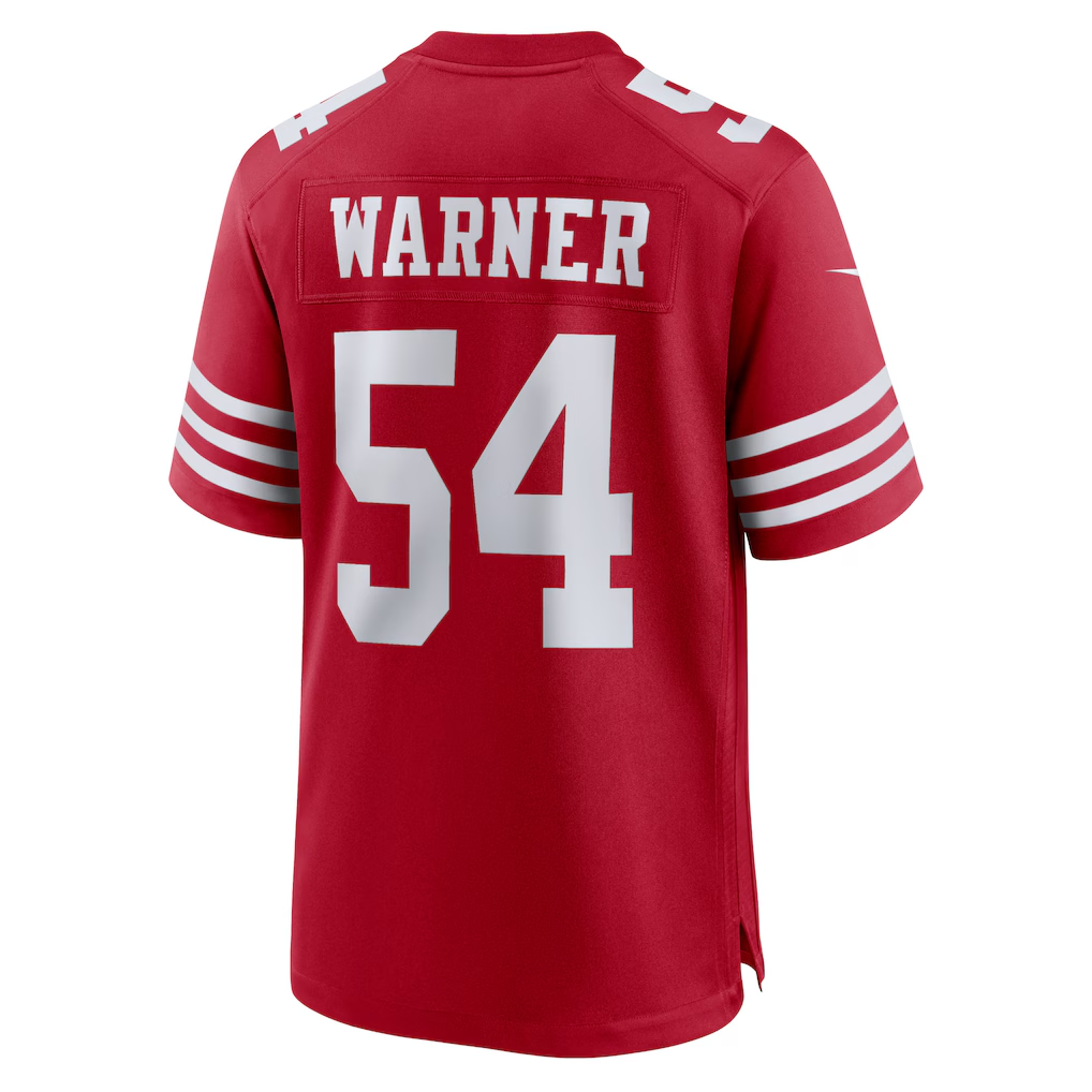 Qdoa SF.49ers #54 Fred Warner Scarlet Player Game Stitched Jerseys