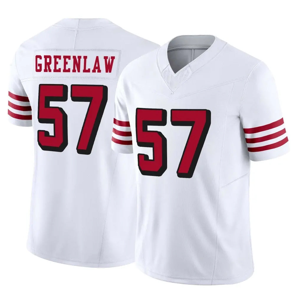 Qdoa SF.49ers #57 Dre Greenlaw Player White Limited Alternate Vapor F.U.S.E. Home Game Stitched Jerseys