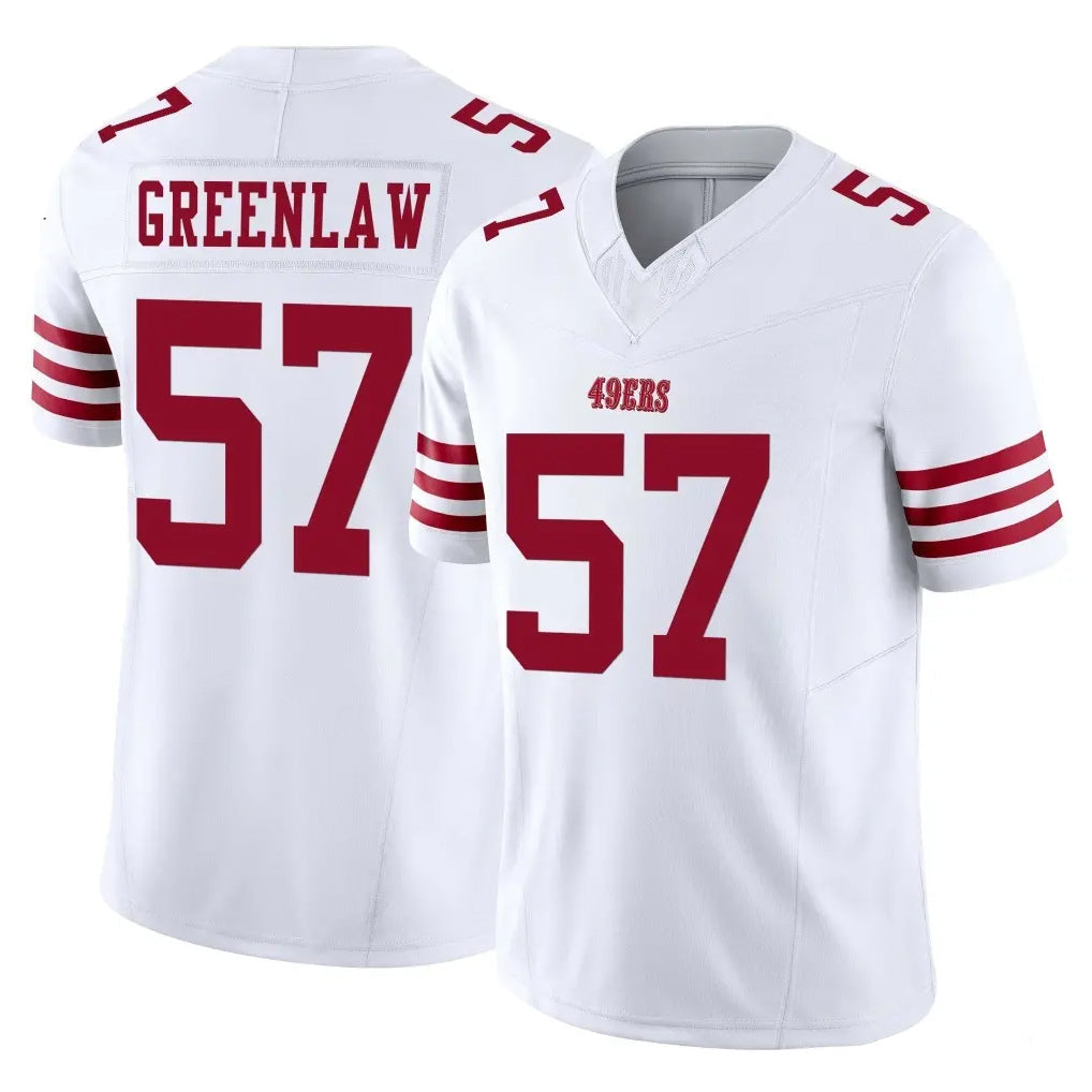 Qdoa SF.49ers #57 Dre Greenlaw Player White Limited Vapor F.U.S.E. Home Game Stitched Jerseys