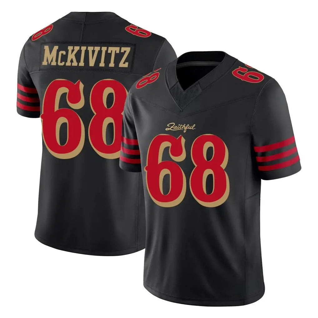 Qdoa SF.49ers #68 Colton McKivitz Player Black Limited Rivalries Collection Home Game Stitched Jerseys