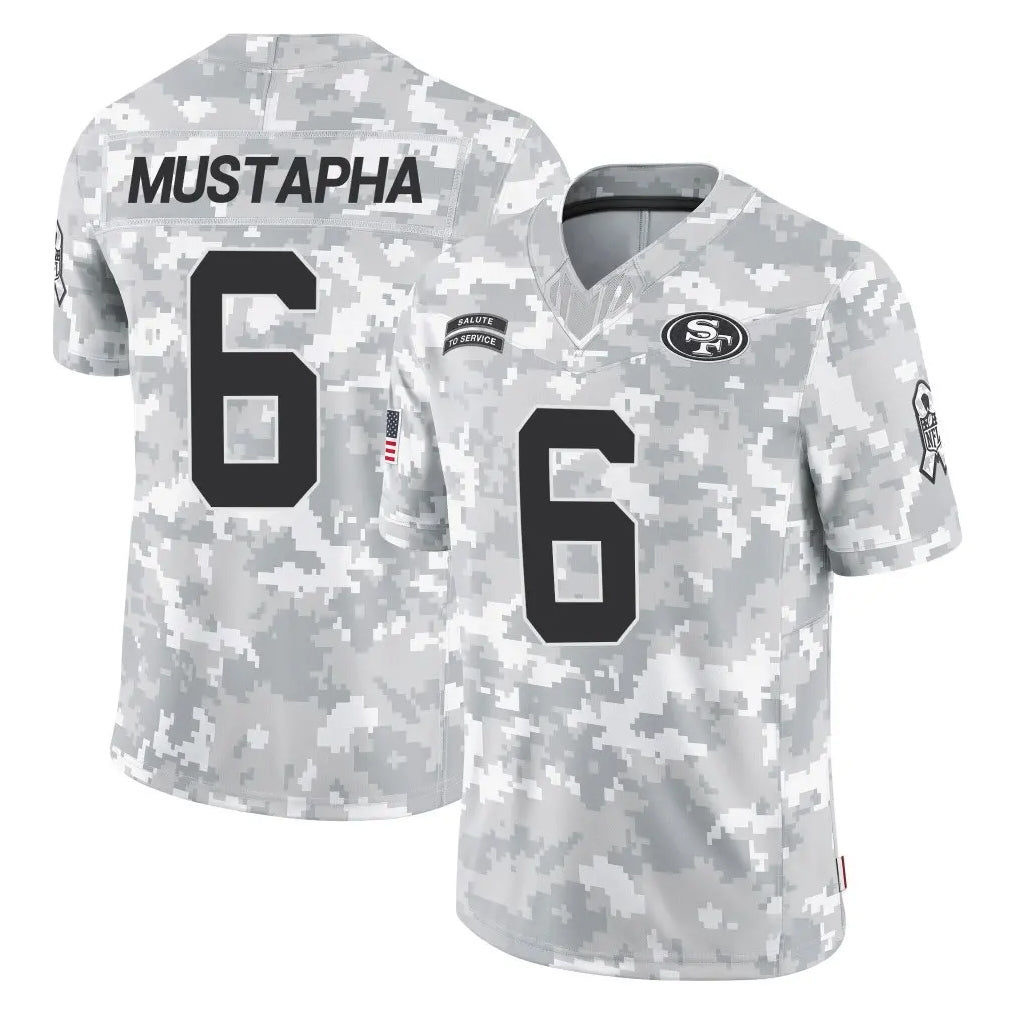 Qdoa SF.49ers #6 Malik Mustapha Player Arctic Camo Limited Salute To Service Home Game Stitched Jerseys