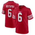 Qdoa SF.49ers #6 Malik Mustapha Player Red Game Home Stitched Jerseys