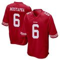 Qdoa SF.49ers #6 Malik Mustapha Player Red Home Game Stitched Jerseys
