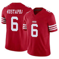 Qdoa SF.49ers #6 Malik Mustapha Player Red Limited Vapor F.U.S.E. Home Game Stitched Jerseys
