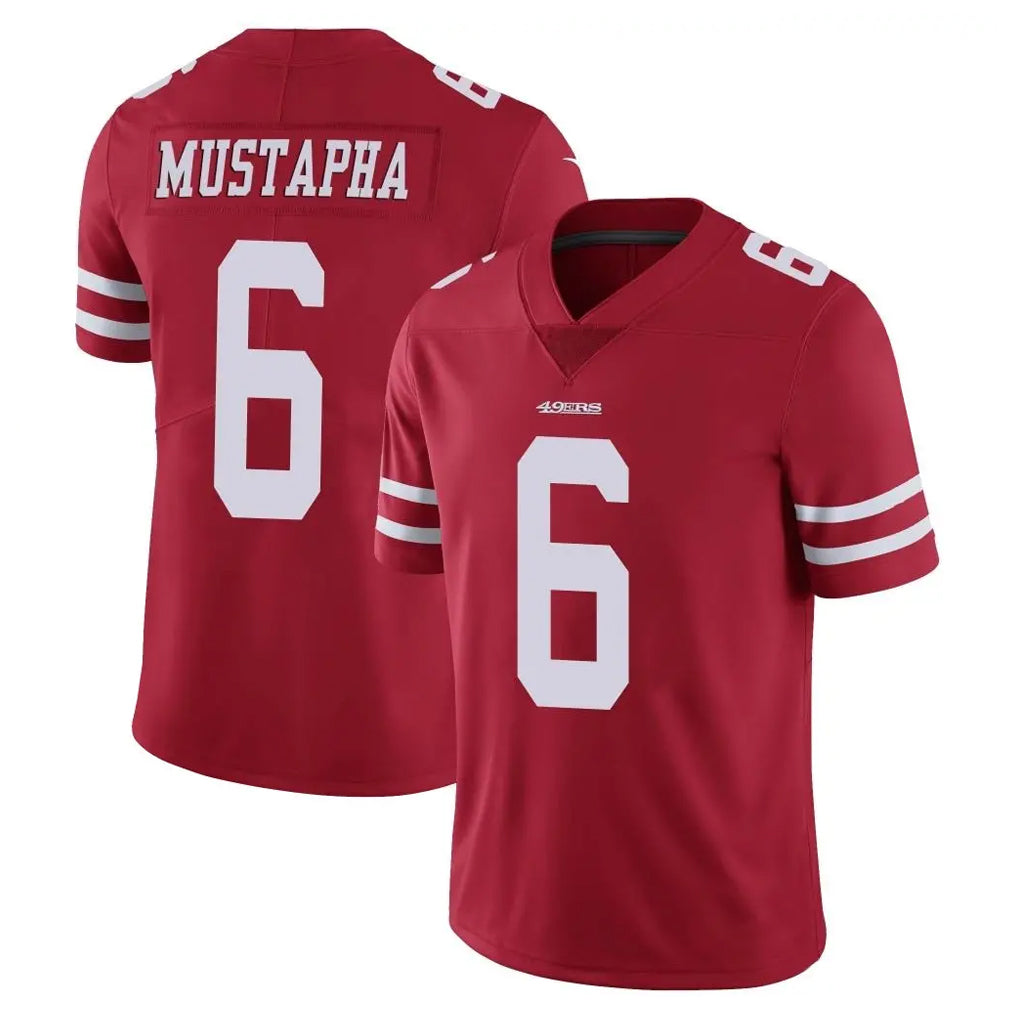 Qdoa SF.49ers #6 Malik Mustapha Player Red Limited Vapor Untouchable Home Game Stitched Jerseys