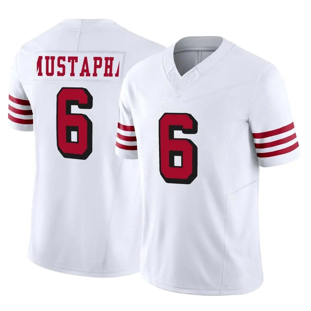 Qdoa SF.49ers #6 Malik Mustapha Player White Limited Alternate Vapor F.U.S.E. Home Game Stitched Jerseys