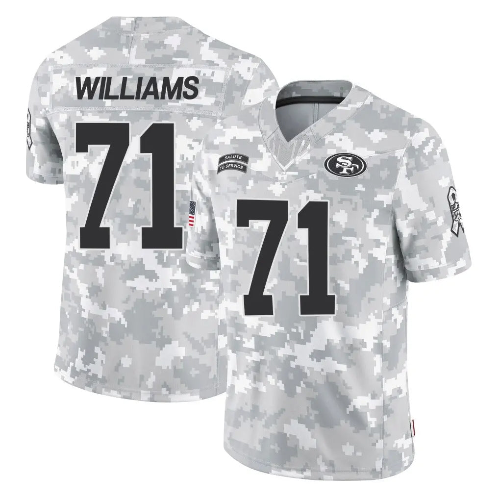 Qdoa SF.49ers #71 Trent Williams Player Arctic Camo Limited Salute To Service Home Game Stitched Jerseys