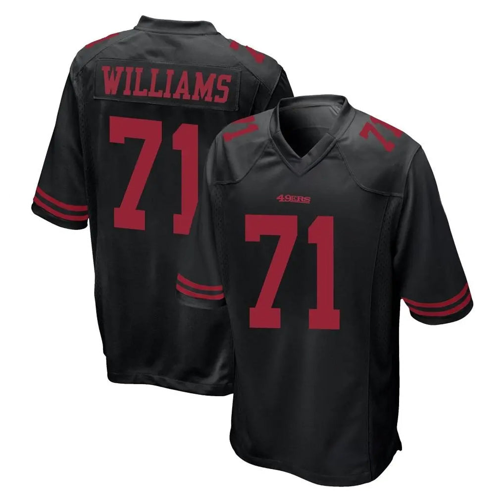 Qdoa SF.49ers #71 Trent Williams Player Black Alternate Home Game Stitched Jerseys