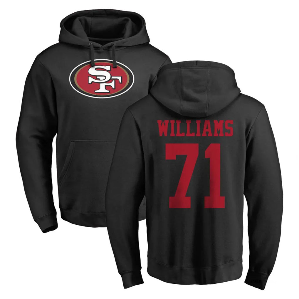 Qdoa SF.49ers #71 Trent Williams Player Black LOGO Pullover Hoodies Home Game Stitched Jerseys