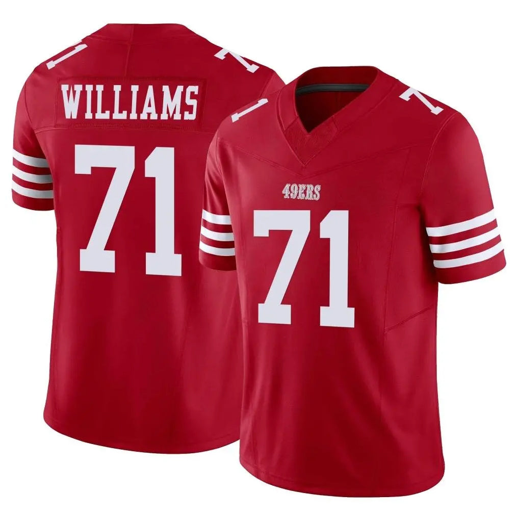 Qdoa SF.49ers #71 Trent Williams Player Red Limited Vapor F.U.S.E. Home Game Stitched Jerseys