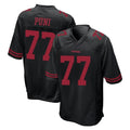 Qdoa SF.49ers #77 Dominick Puni Player Black Alternate Home Game Stitched Jerseys