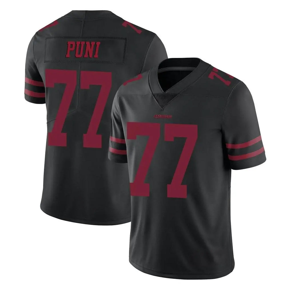 Qdoa SF.49ers #77 Dominick Puni Player Black Alternate Limited Vapor Untouchable Home Game Stitched Jerseys