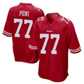 Qdoa SF.49ers #77 Dominick Puni Player Red Home Game Stitched Jerseys