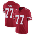 Qdoa SF.49ers #77 Dominick Puni Player Red Limited Vapor Untouchable Home Game Stitched Jerseys