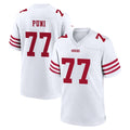 Qdoa SF.49ers #77 Dominick Puni Player White Game Home Stitched Jerseys