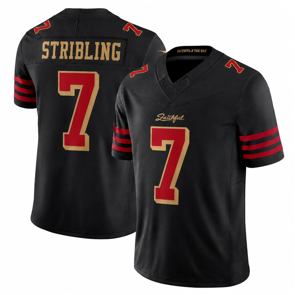 Qdoa SF.49ers #7 De'Zhaun Stribling Player Black Limited Rivalries Collection Home Game Stitched Jerseys