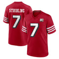 Qdoa SF.49ers #7 De'Zhaun Stribling Player Red 80th Game Home Stitched Jerseys