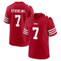 Qdoa SF.49ers #7 De'Zhaun Stribling Player Red Game Home Stitched Jerseys
