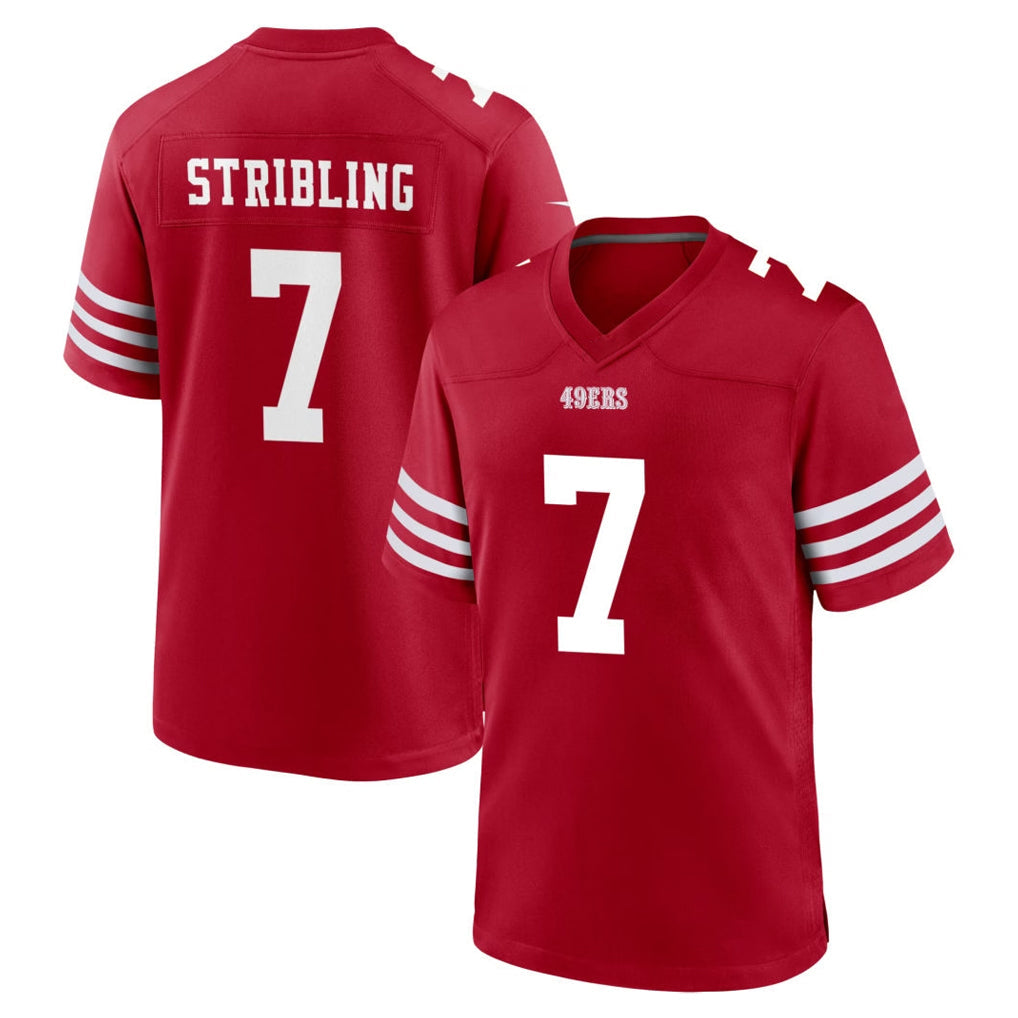 Qdoa SF.49ers #7 De'Zhaun Stribling Player Red Game Home Stitched Jerseys