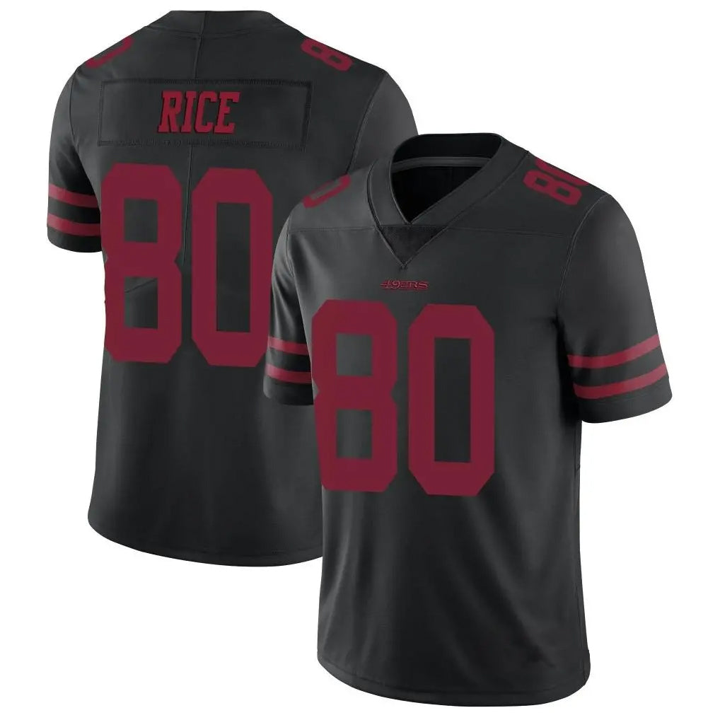 Qdoa SF.49ers #80 Jerry Rice Player Black Vapor Untouchable Limited Throwback Stitched Jerseys