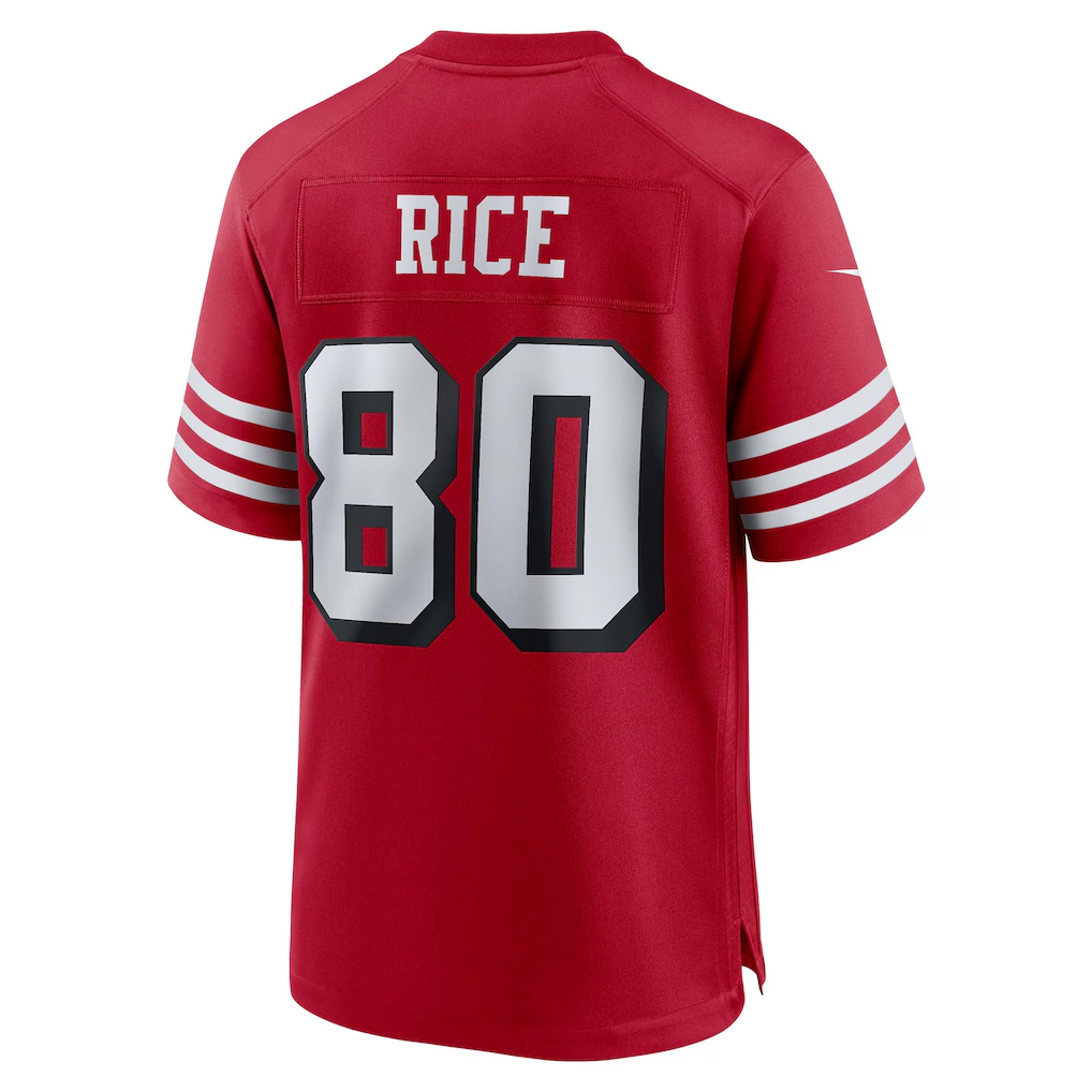 Qdoa SF.49ers #80 Jerry Rice Scarlet Retired Player Alternate Game Stitched Jerseys