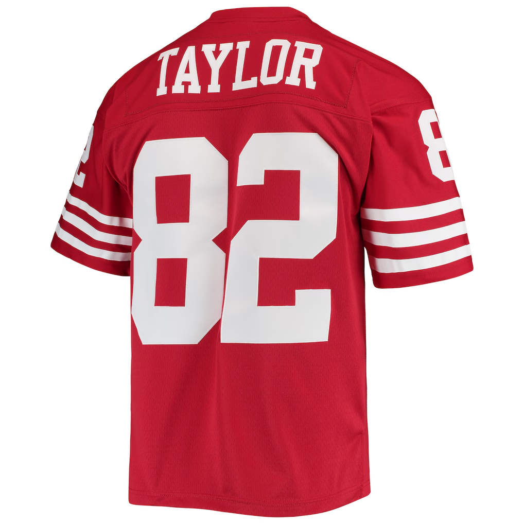 Qdoa SF.49ers #82 John Taylor Mitchell & Ness Scarlet Legacy Replica Jersey