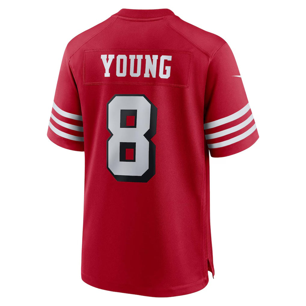 Qdoa SF.49ers #8 Steve Young Scarlet Retired Player Alternate Game Stitched Jerseys