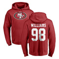 Qdoa SF.49ers #98 Mykel Williams Player Red LOGO Pullover Hoodies Home Game Stitched Jerseys