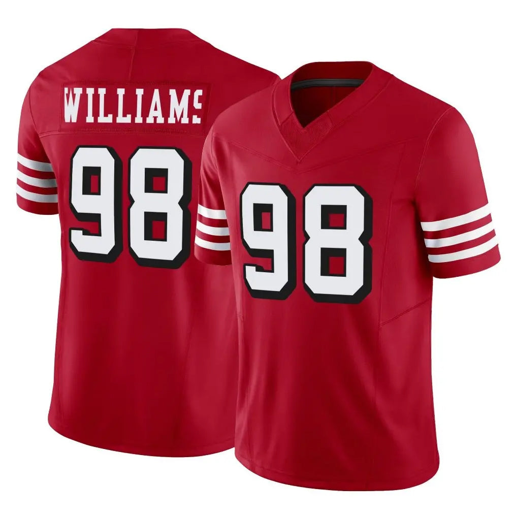 Qdoa SF.49ers #98 Mykel Williams Player Red Limited Alternate Vapor F.U.S.E. Home Game Stitched Jerseys