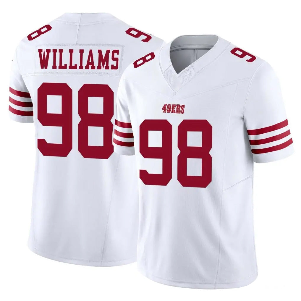 Qdoa SF.49ers #98 Mykel Williams Player White Limited Vapor F.U.S.E. Home Game Stitched Jerseys