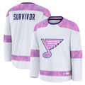 Qdoa St.L.Blues White Hockey Fights Cancer Survivor Practice Jerseys