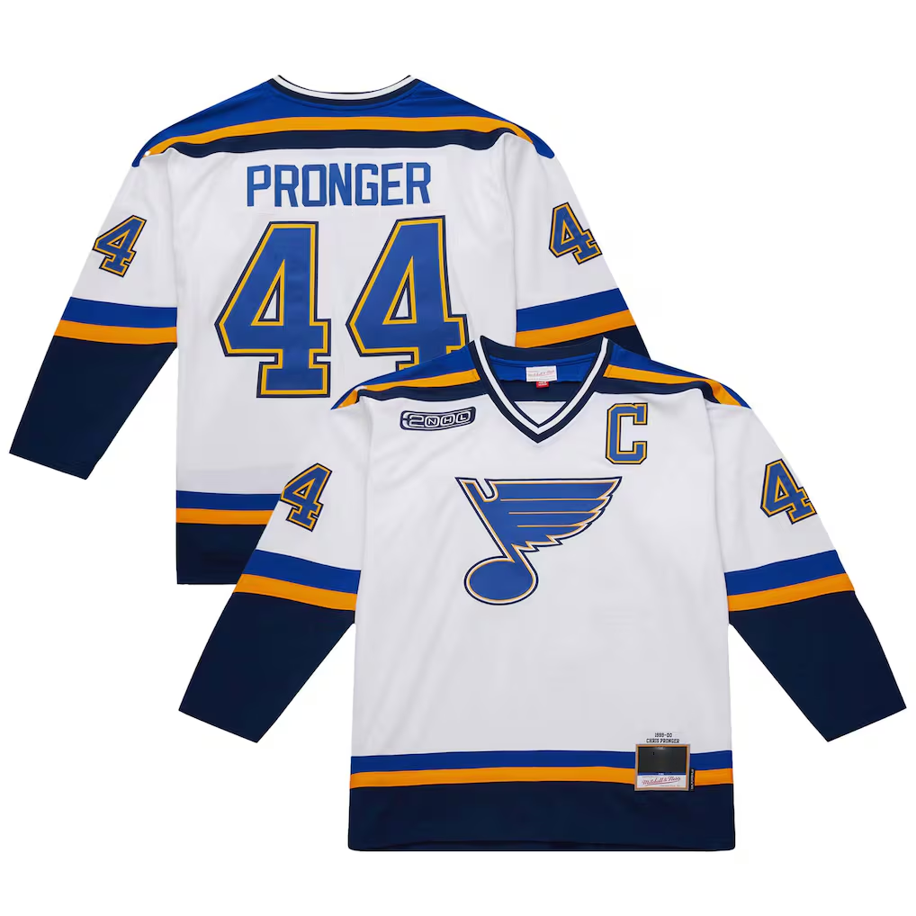 Qdoa St.L.Blues #44 Chris Pronger White 1999-00 Power Play Jerseys