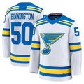 Qdoa St.L.Blues #50 Jordan Binnington White Away Premium Player Jerseys
