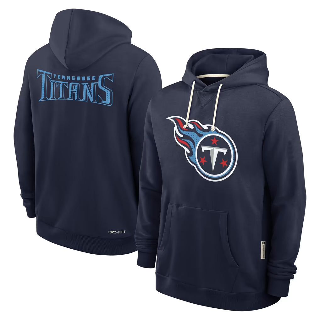Qdoa T.Titans Navy LOGO Pullover Hoodies Home Game Blank Player Stitched Jerseys