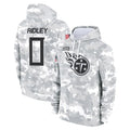 Qdoa T.Titans #0 Calvin Ridley Player Camo Arctic Salute to Service Pullover Hoodies Home Game Stitched Jerseys