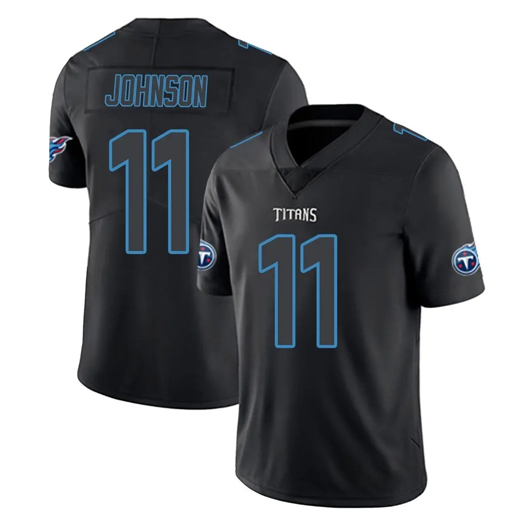 Qdoa T.Titans #11 Jermaine Johnson II Player Black Impact Limited Home Game Stitched Jerseys
