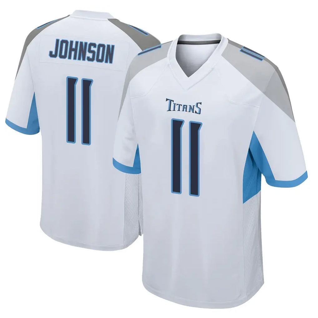 Qdoa T.Titans #11 Jermaine Johnson II Player White Home Game Stitched Jerseys