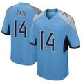 Qdoa T.Titans #14 Carnell Tate Player Light Blue Home Game Stitched Jerseys