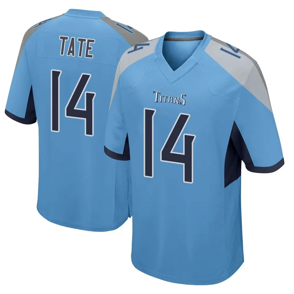 Qdoa T.Titans #14 Carnell Tate Player Light Blue Home Game Stitched Jerseys