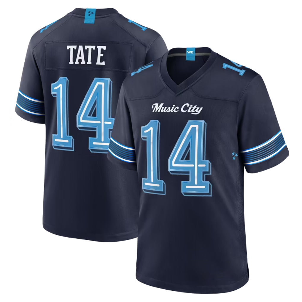 Qdoa T.Titans #14 Carnell Tate Player Navy 2026 Rivalries Collection Home Game Stitched Jerseys