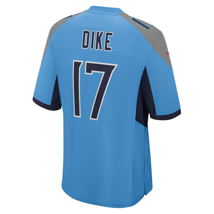 Qdoa T.Titans #17 Chimere Dike Light Blue Team Game Stitched Jersey