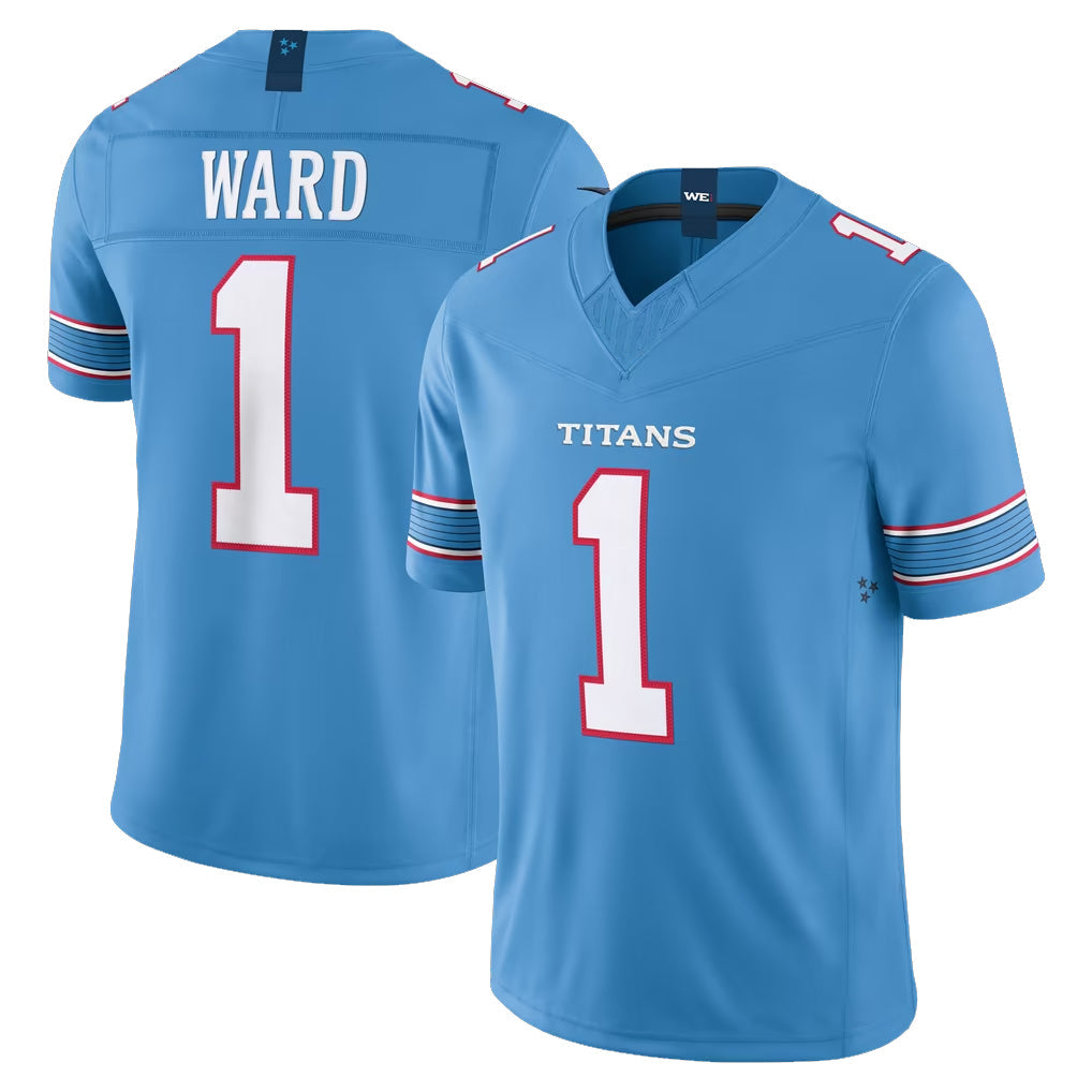 Qdoa T.Titans #1 Cameron Ward Player Light Blue Team Vapor F.U.S.E. Limited Home Game Stitched Jerseys
