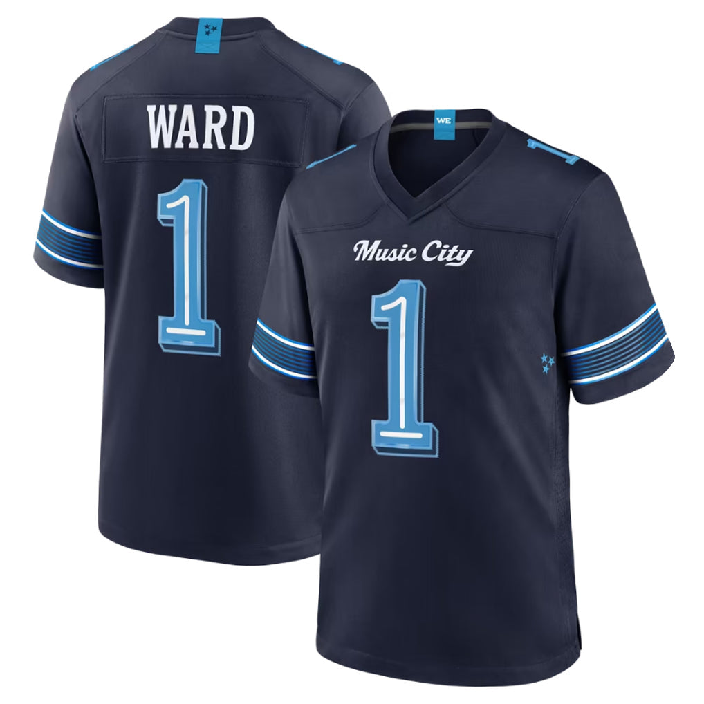 Qdoa T.Titans #1 Cameron Ward Player Navy 2026 Rivalries Collection Home Game Stitched Jerseys