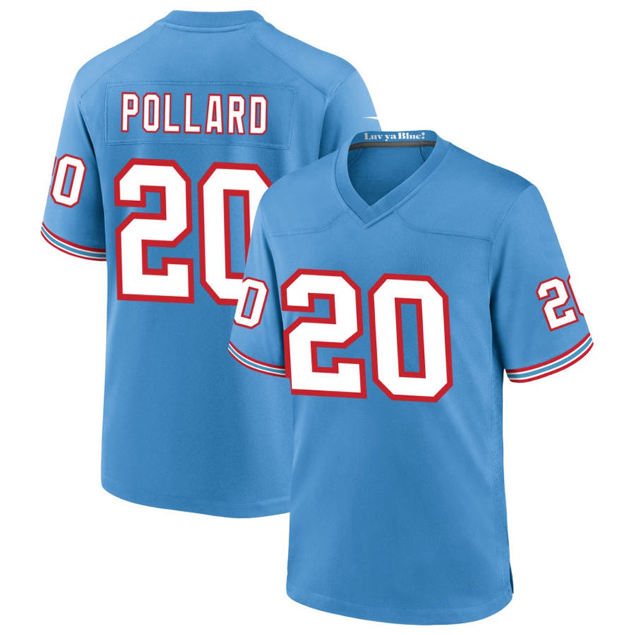Qdoa T.Titans #20 Tony Pollard Player Light Blue Throwback Alternate Game Stitched Jerseys