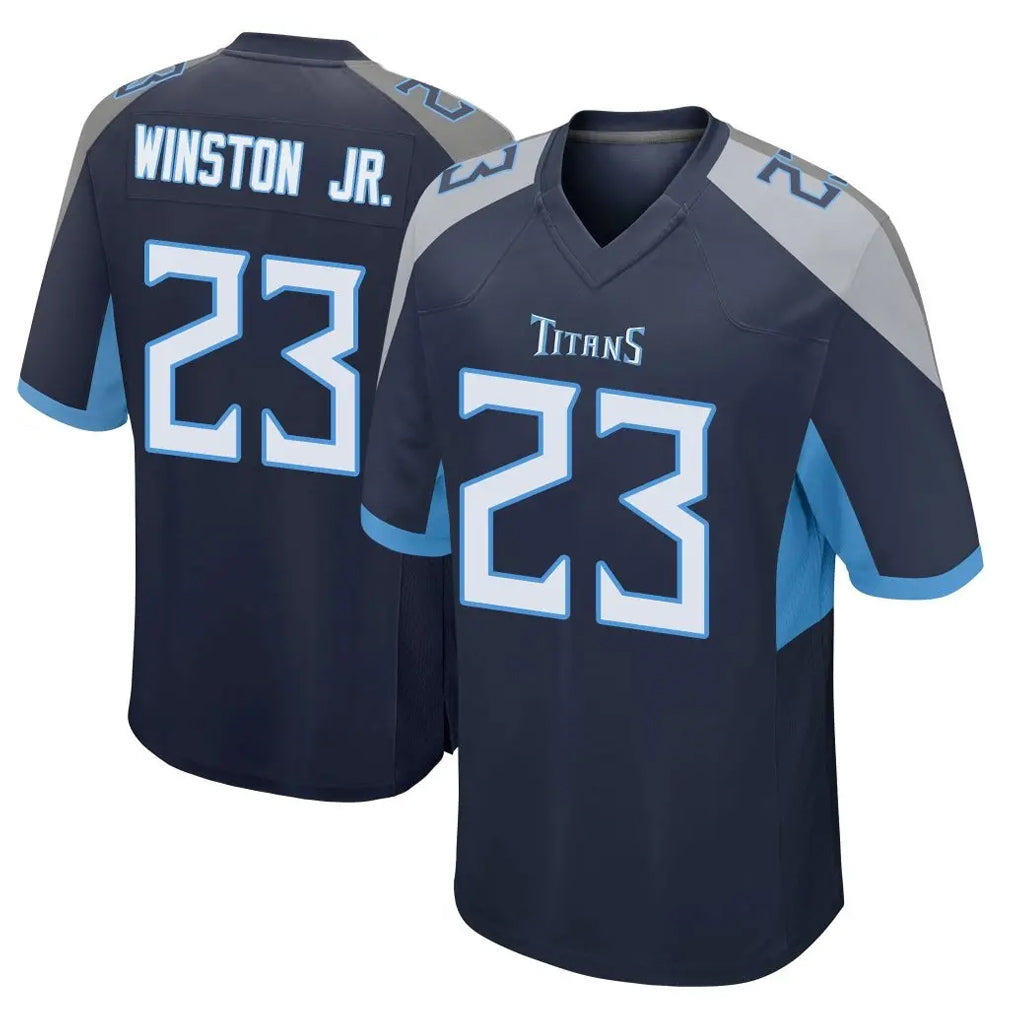 Qdoa T.Titans #23 Kevin Winston Jr. Player Navy Home Game Stitched Jerseys