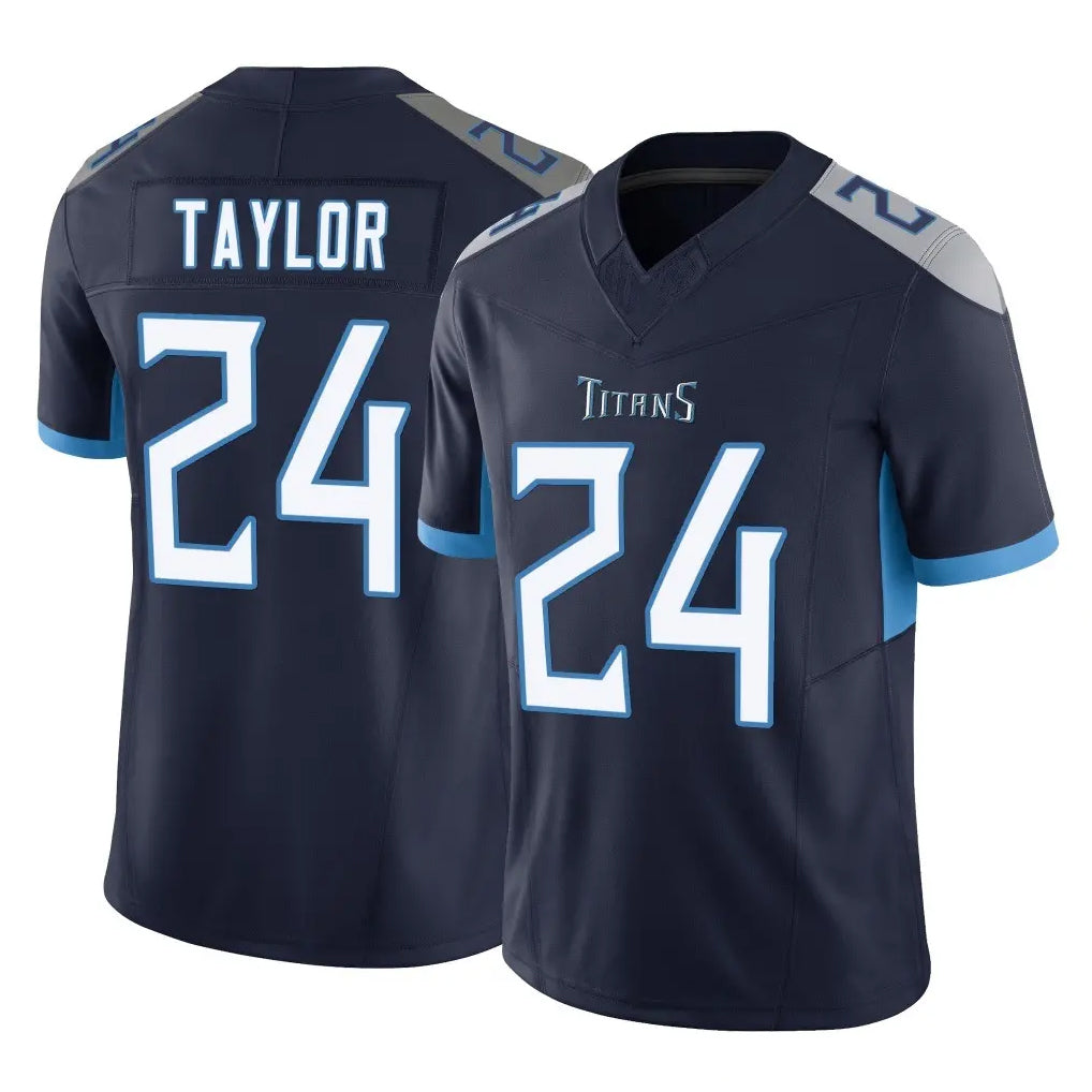 Qdoa T.Titans #24 Alontae Taylor Player Navy Limited Vapor F.U.S.E. Home Game Stitched Jerseys