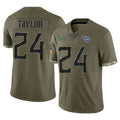 Qdoa T.Titans #24 Alontae Taylor Player Olive Limited Salute to Service Home Game Stitched Jerseys